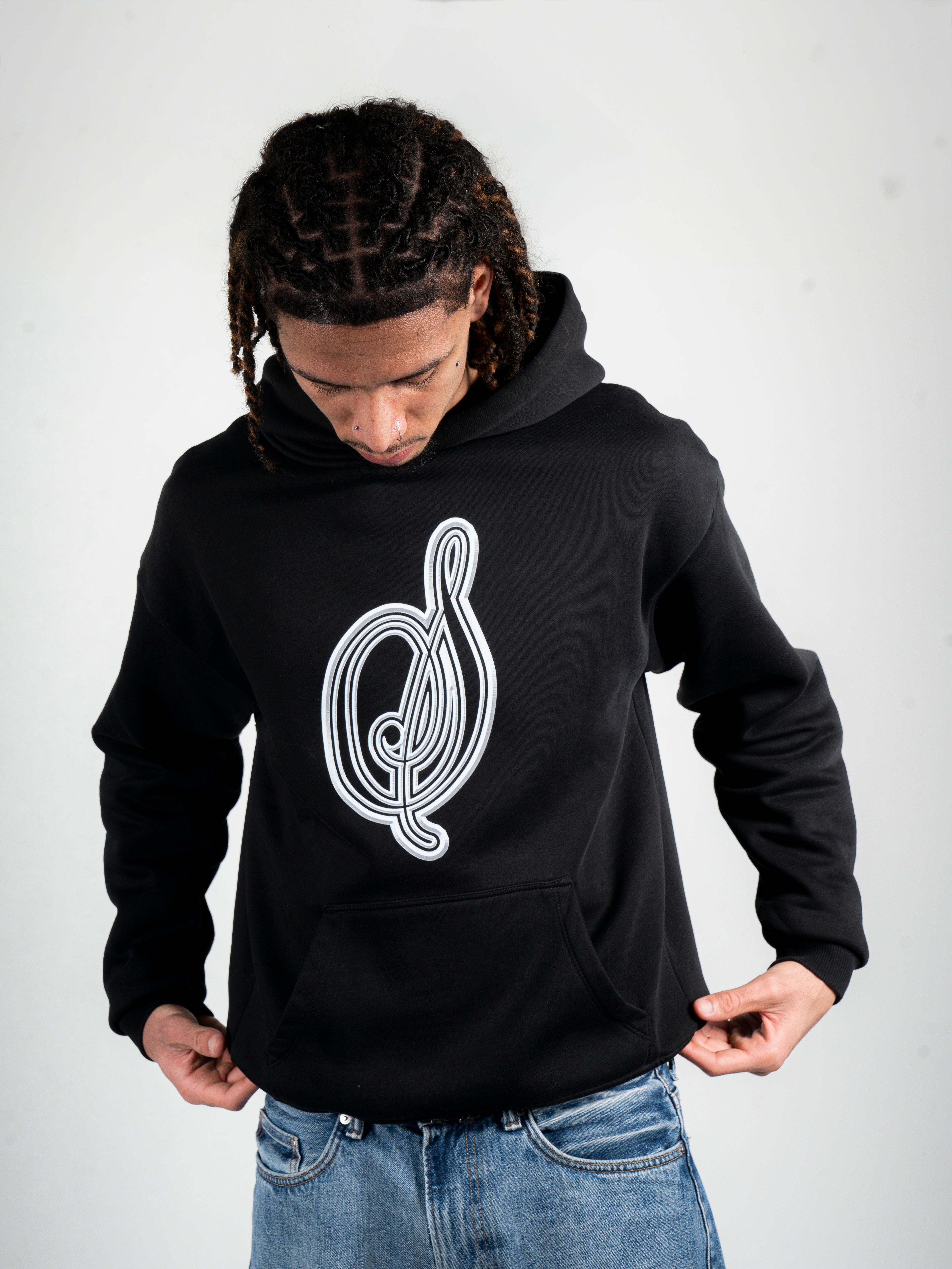 Musical Black Hoodie Spaz