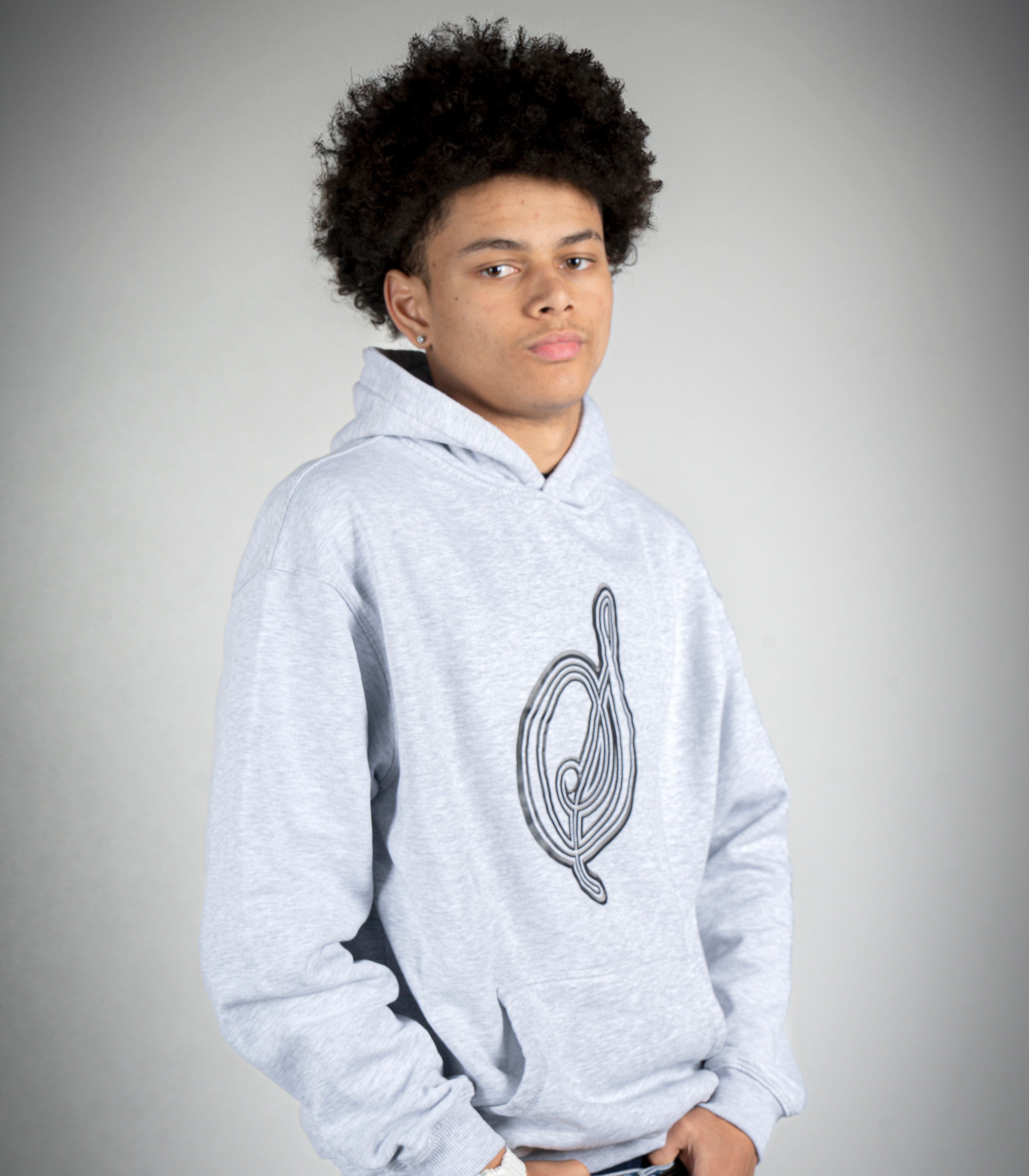 Musical Grey Hoodie Spaz